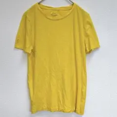 ジェイクルー カットソー 丸首 半袖 無地 S 黄 綿 デイリー Tシャツ