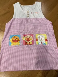アンパンマン エプロン ピンクチェック