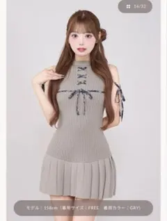 darich ドッキングレースアップミニワンピース