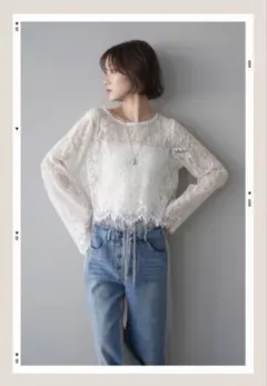 2WAYスリーブレーストップス　IVORY リュミエ　lumier