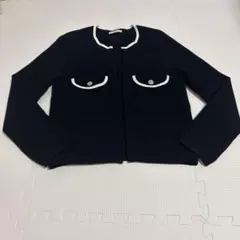 【美品】Aveniretoile ノーカラージャケットニットのサムネイル