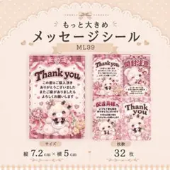 もっと大きめメッセージシール【ML39】 サンキューシール　開封注意