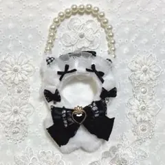 【パールチェーン付け外し可能】にじぱぺっと ぬい服 着ぐるみ 猫　黒白