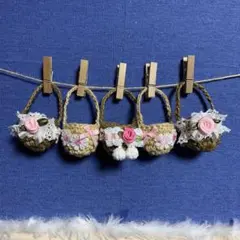 ミニ麻かごのガーランド