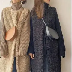 HOWDY. moco long vest （black) ジレ　ベスト