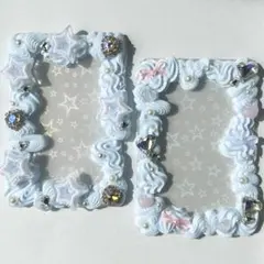 ホイップデコ　硬質ケースデコ　トレカケース　水色　ピンク　星　y2k 韓国