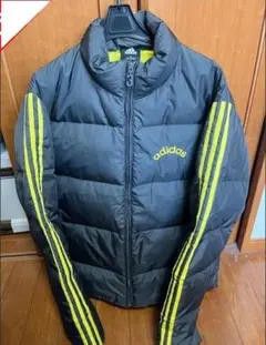 adidas ダウンジャケット M 濃緑/黄
