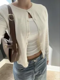 H&M white 長袖　カーディガン　Mサイズ