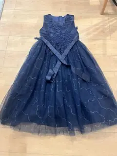 ネイビー刺繍ドレス　発表会　卒業式　150