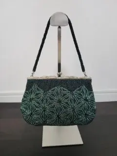 総ビーズバッグ 昭和レトロ がま口 手提げ パーティー クラッチバッグ 和装