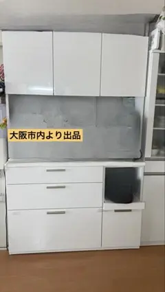 松田家具 カップボード 食器棚 ラテオーク ベージュ - メルカリ