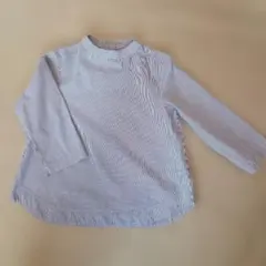 無印良品　ストライプ 長袖シャツ ラウンドネック