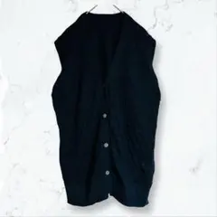 a3470 歌織 鏤空編織背心 藏青 F V領 前鈕扣 素色 春秋