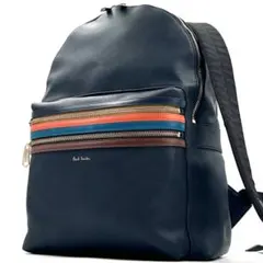 《極美品》Paul Smith メンズビジネス マルチストライプ レザーリュック