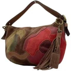 美品 コーチ バッグ アクセサリーポーチ ワンショルダー ブラウン スエード