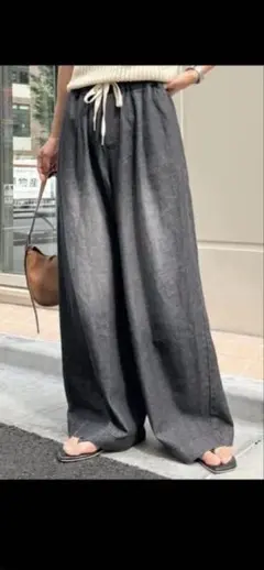 チャオパニックティピー　柔らかワイドイージーパンツ　ブラック　Ｍサイズ