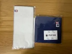 白と紺の今治タオルハンカチ 2枚セット