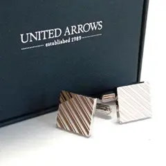 uac367 ユナイテッドアローズ カフス カフリンクス シルバー斜めストライプ