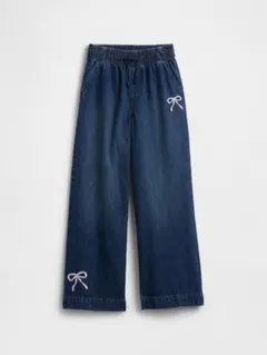 GAP ハイライズ刺しゅうプルオンワイドデニム