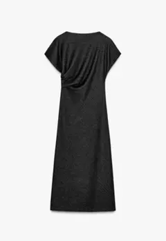 ZARA ドレープディテール入りミディワンピース