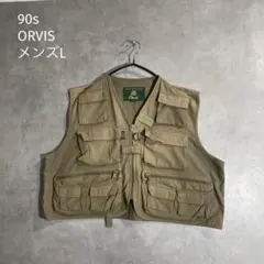 90s ORVISフィッシングベスト 多機能ポケット アウトドア ベージュ Lのサムネイル