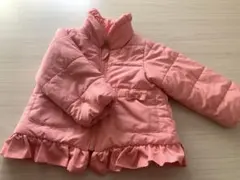 ピンク フリル付き 中綿コート