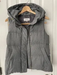 断捨離！値下げGLOBAL WORK フード付きダウンベスト M グレー　美品