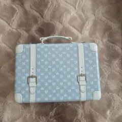 KALDI カルディ トランク缶 小物入れ　空き缶　水色のサムネイル