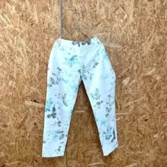 SPICK&SPAN デニムパンツ 花柄 股浅め 綿混在 日本製 ホワイト
