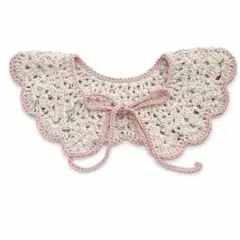 かぎ編みベビーつけ襟【ピンク】｜ナチュラルカラー