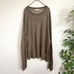 【ZARAザラ】メッシュニット　ざっくり編みニット　オーバーサイズ　L ブラウンのサムネイル