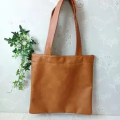 SELF+SERVICE 合成皮革 トートバッグ 肩掛けバック キャメル