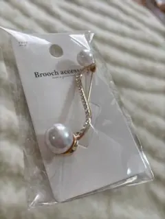 新品 パール ラインストーン ブローチ ゴールド フォーマル 上品