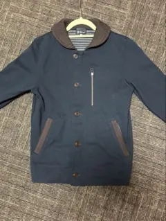 THE SHOP TK ショールカラー ジャケット 紺×茶 Mサイズ