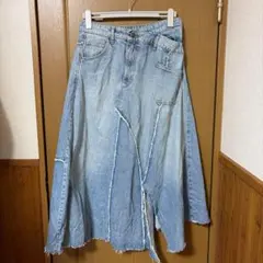 ZARA デニム　アシンメトリー　ロングスカート　Lサイズのサムネイル