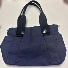 ANNA SUI ネイビー トートバッグ ファスナー付き