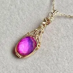 ホワイトシェル×クリスタル 14kgf ペンダントトップ ワイヤーラッピング