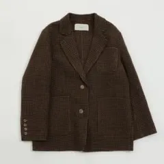 【即購入可】 TODAYFULウールチェックジャケット千鳥柄ブラウン38サイズ