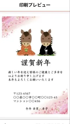 年賀状　年賀はがき　10枚(枚数変更はコメントお願いします)