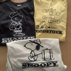 GU PEANUTS スヌーピーTシャツ 3枚セット Lサイズ