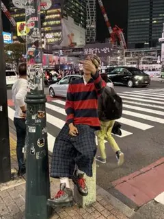 Polo by Ralph Lauren ラガーシャツ Mサイズ 赤/紺