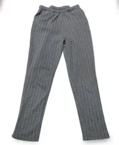 裏地ボア　スウェットグ　レー　ストライプ　レディースＬサイズ　総ゴム　パンツ