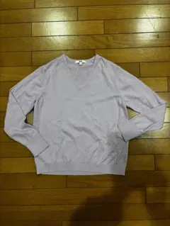 UNIQLO 薄紫 Vネック ニット Lサイズ