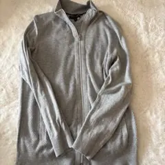 グレー　ジップ　カーディガン