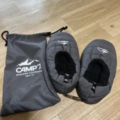 CAMP7 グレー スリッパ 収納袋付き