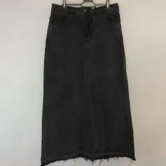 GU,デニム ロングスカート カットオフ