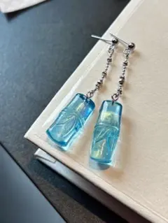 ⭐︎【高級】天然 アクアマリン ピアス s925 6.9g