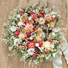 森の妖精✿*:・゜スプリングリース　ドライフラワーリース　母の日