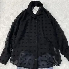 【新品タグ付き】ZARA ザラ シースルーブラウス ブラック ドット