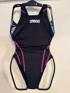 arena 競泳水着 レディースARN-1021W ブラック&ピンク　Lのサムネイル